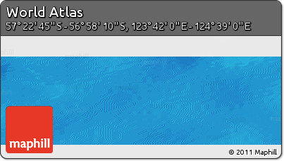 Physical Panoramic Map of the Area around 57° 10' 28" S, 124° 10' 30" E
