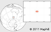 Blank Location Map of the area around 57° 10' 28" S, 125° 52' 30" E