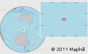Gray Location Map of the area around 57° 10' 28" S, 125° 52' 30" E
