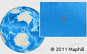 Shaded Relief Location Map of the area around 57° 10' 28" S, 128° 25' 30" E