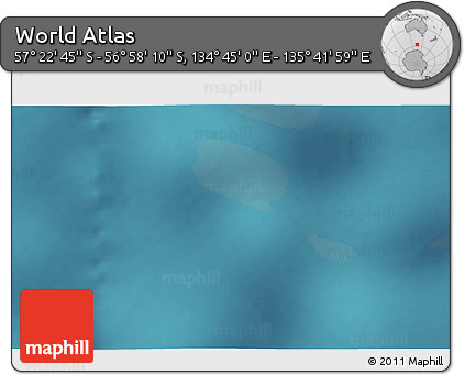 Satellite 3D Map of the Area around 57° 10' 28" S, 135° 13' 29" E