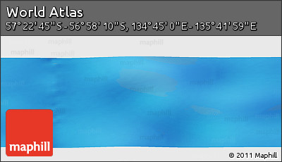 Physical Panoramic Map of the Area around 57° 10' 28" S, 135° 13' 29" E