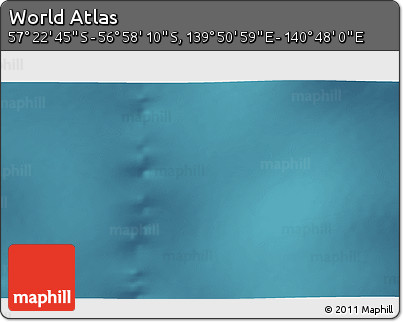 Satellite 3D Map of the Area around 57° 10' 28" S, 140° 19' 29" E