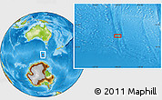 Physical Location Map of the area around 57° 10' 28" S, 140° 19' 29" E