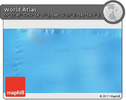 Physical 3D Map of the Area around 57° 10' 28" S, 145° 25' 30" E
