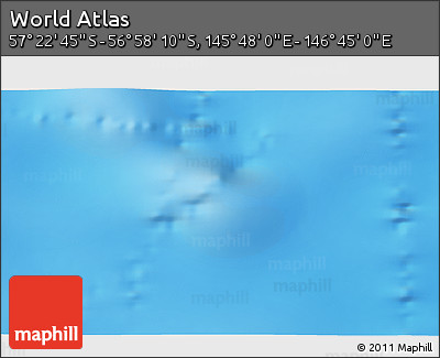 Physical 3D Map of the Area around 57° 10' 28" S, 146° 16' 30" E