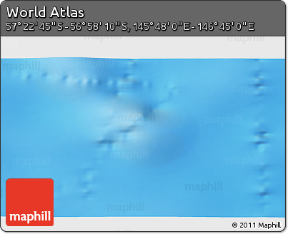 Physical 3D Map of the Area around 57° 10' 28" S, 146° 16' 30" E