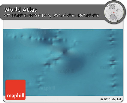 Satellite 3D Map of the Area around 57° 10' 28" S, 146° 16' 30" E