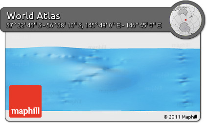 Physical Panoramic Map of the Area around 57° 10' 28" S, 146° 16' 30" E