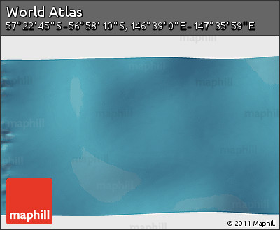 Satellite 3D Map of the Area around 57° 10' 28" S, 147° 7' 30" E