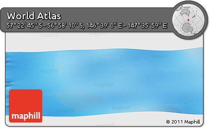 Physical Panoramic Map of the Area around 57° 10' 28" S, 147° 7' 30" E