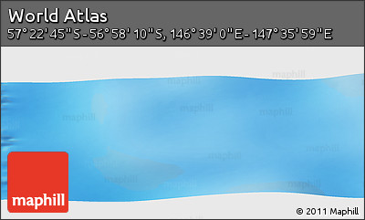 Physical Panoramic Map of the Area around 57° 10' 28" S, 147° 7' 30" E