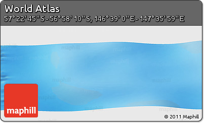 Physical Panoramic Map of the Area around 57° 10' 28" S, 147° 7' 30" E