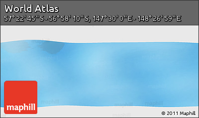 Physical Panoramic Map of the Area around 57° 10' 28" S, 147° 58' 29" E