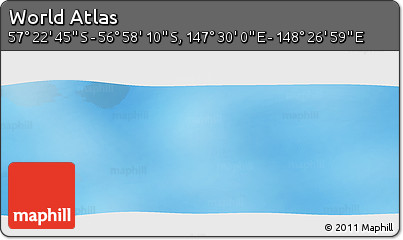 Physical Panoramic Map of the Area around 57° 10' 28" S, 147° 58' 29" E