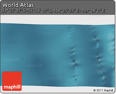 Satellite 3D Map of the Area around 57° 10' 28" S, 148° 49' 29" E