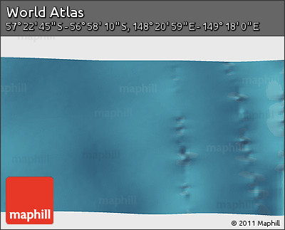 Satellite 3D Map of the Area around 57° 10' 28" S, 148° 49' 29" E