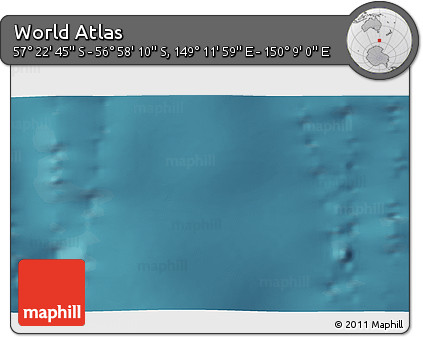 Satellite 3D Map of the Area around 57° 10' 28" S, 149° 40' 30" E