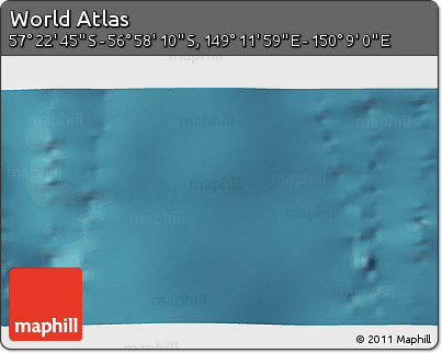 Satellite 3D Map of the Area around 57° 10' 28" S, 149° 40' 30" E
