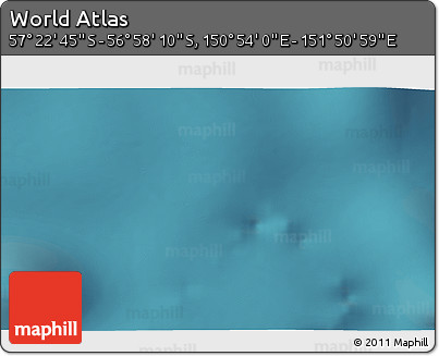 Satellite 3D Map of the Area around 57° 10' 28" S, 151° 22' 30" E