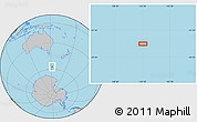 Gray Location Map of the area around 57° 10' 28" S, 152° 13' 29" E