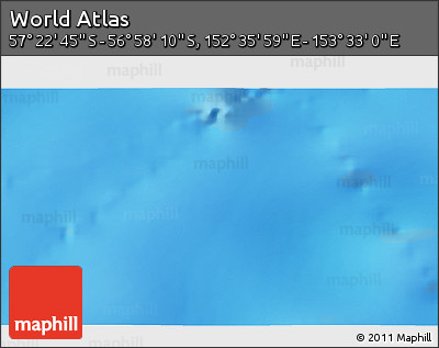 Physical 3D Map of the Area around 57° 10' 28" S, 153° 4' 29" E