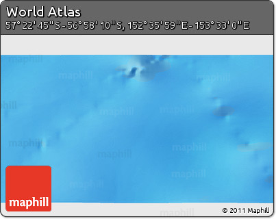 Physical 3D Map of the Area around 57° 10' 28" S, 153° 4' 29" E