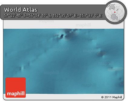 Satellite 3D Map of the Area around 57° 10' 28" S, 153° 4' 29" E