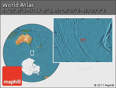 Satellite Location Map of the Area around 57° 10' 28" S, 153° 4' 29" E