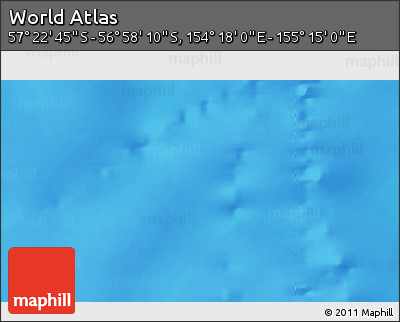 Physical 3D Map of the Area around 57° 10' 28" S, 154° 46' 30" E
