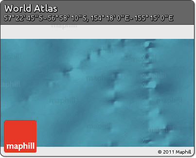Satellite 3D Map of the Area around 57° 10' 28" S, 154° 46' 30" E
