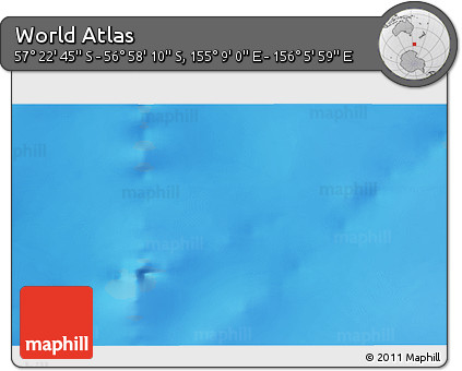 Physical 3D Map of the Area around 57° 10' 28" S, 155° 37' 30" E