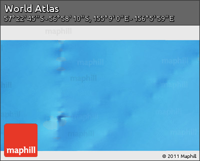 Physical 3D Map of the Area around 57° 10' 28" S, 155° 37' 30" E