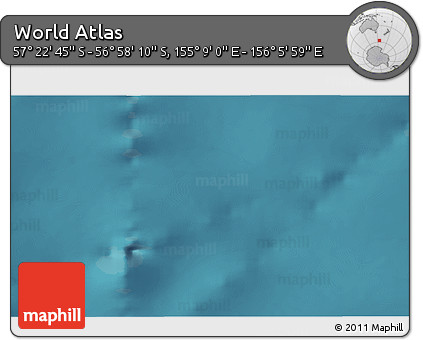 Satellite 3D Map of the Area around 57° 10' 28" S, 155° 37' 30" E