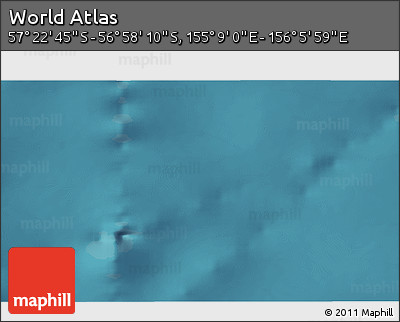 Satellite 3D Map of the Area around 57° 10' 28" S, 155° 37' 30" E
