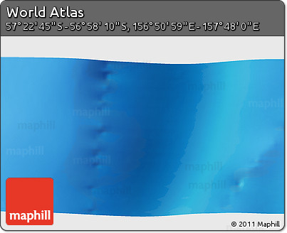 Physical 3D Map of the Area around 57° 10' 28" S, 157° 19' 29" E
