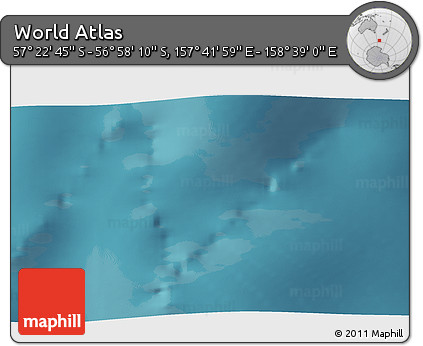 Satellite 3D Map of the Area around 57° 10' 28" S, 158° 10' 30" E