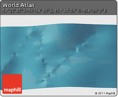 Satellite 3D Map of the Area around 57° 10' 28" S, 158° 10' 30" E