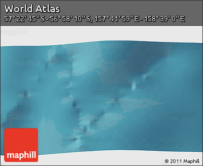 Satellite 3D Map of the Area around 57° 10' 28" S, 158° 10' 30" E