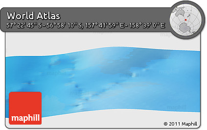 Physical Panoramic Map of the Area around 57° 10' 28" S, 158° 10' 30" E