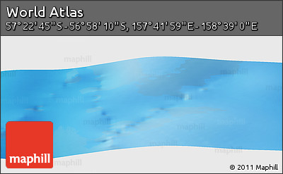 Physical Panoramic Map of the Area around 57° 10' 28" S, 158° 10' 30" E