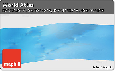 Physical Panoramic Map of the Area around 57° 10' 28" S, 158° 10' 30" E