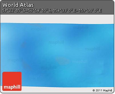 Physical 3D Map of the Area around 57° 10' 28" S, 159° 1' 30" E