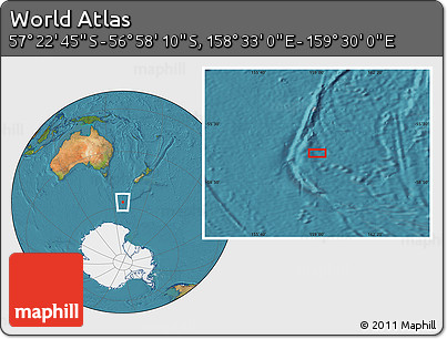 Satellite Location Map of the Area around 57° 10' 28" S, 159° 1' 30" E