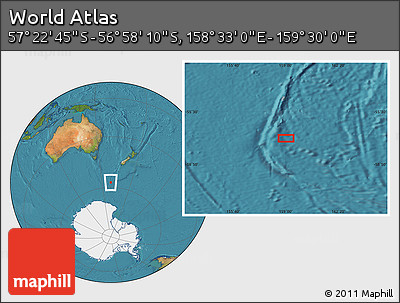 Satellite Location Map of the Area around 57° 10' 28" S, 159° 1' 30" E
