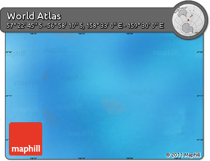 Physical Map of the Area around 57° 10' 28" S, 159° 1' 30" E