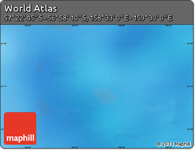 Physical Map of the Area around 57° 10' 28" S, 159° 1' 30" E