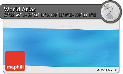 Physical Panoramic Map of the Area around 57° 10' 28" S, 159° 1' 30" E