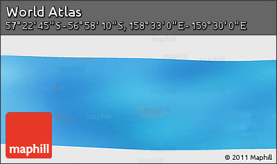 Physical Panoramic Map of the Area around 57° 10' 28" S, 159° 1' 30" E