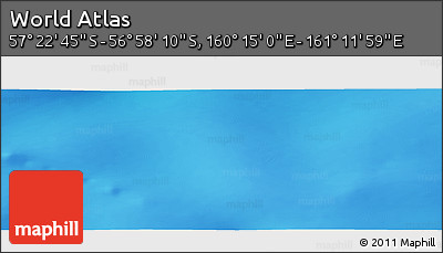 Physical Panoramic Map of the Area around 57° 10' 28" S, 160° 43' 29" E